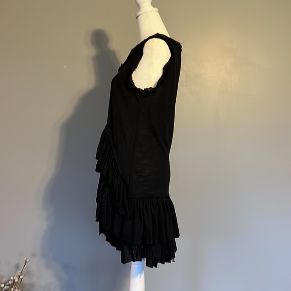 Ciel USA Black Tank Top with Ruffle Detail, Size Medium - Picture 2 of 5